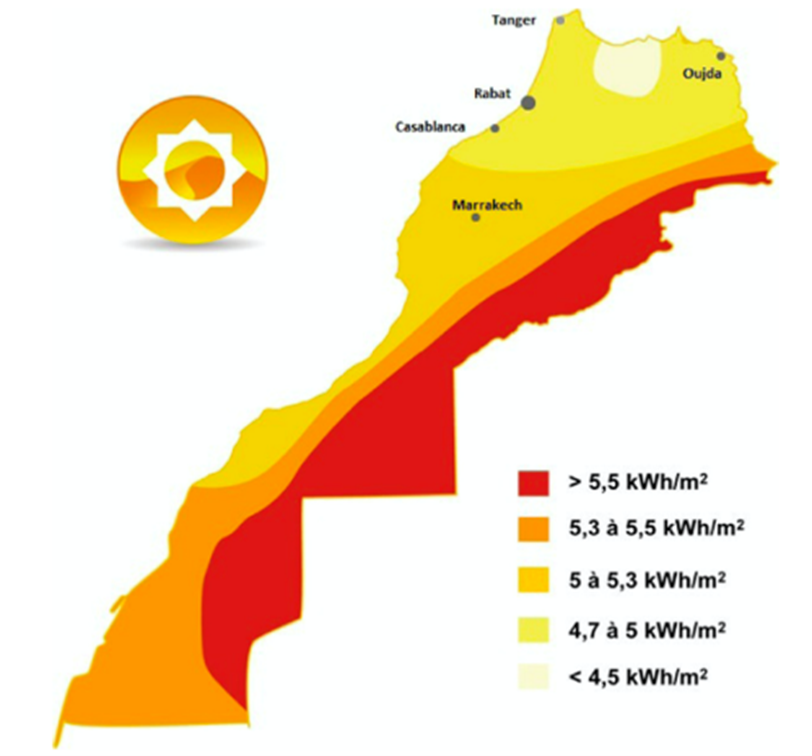 Figure 4: Morocco solar potential (MASEN)