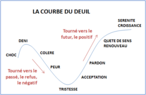 Figure 3 : Courbe du deuil ou courbe du changement de Kübler-Ross (http://comment-innover.fr/2018/03/18/courbe-innovation/courbe-inno-courbe-du-deuil-kubler-ross/)